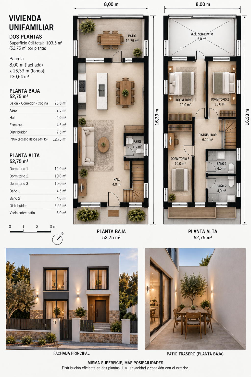 Vivienda transformada en una visualización 3D